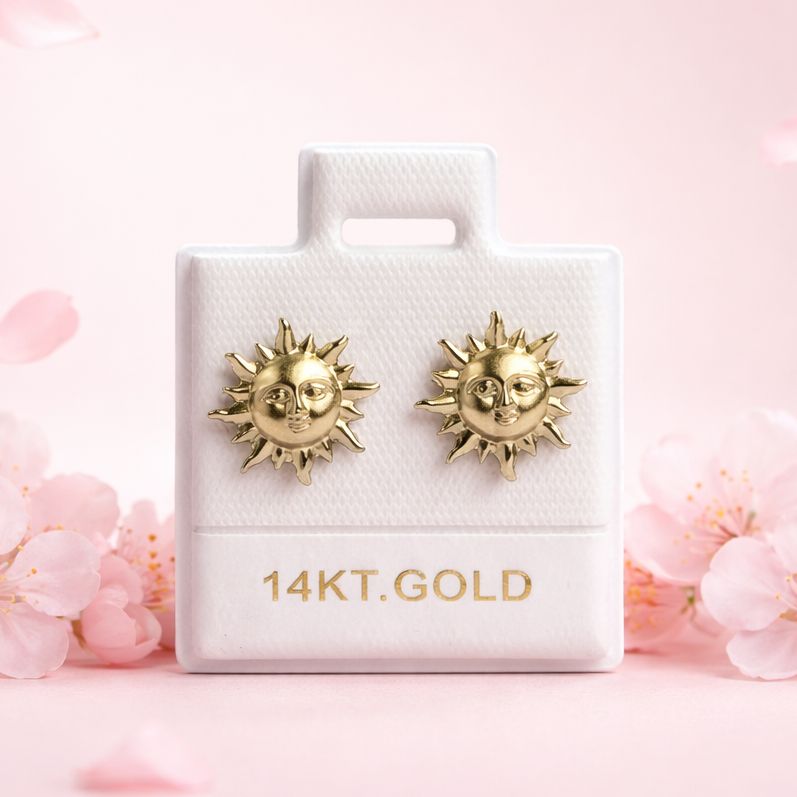 Broquel Sol Satinado  Oro 14K