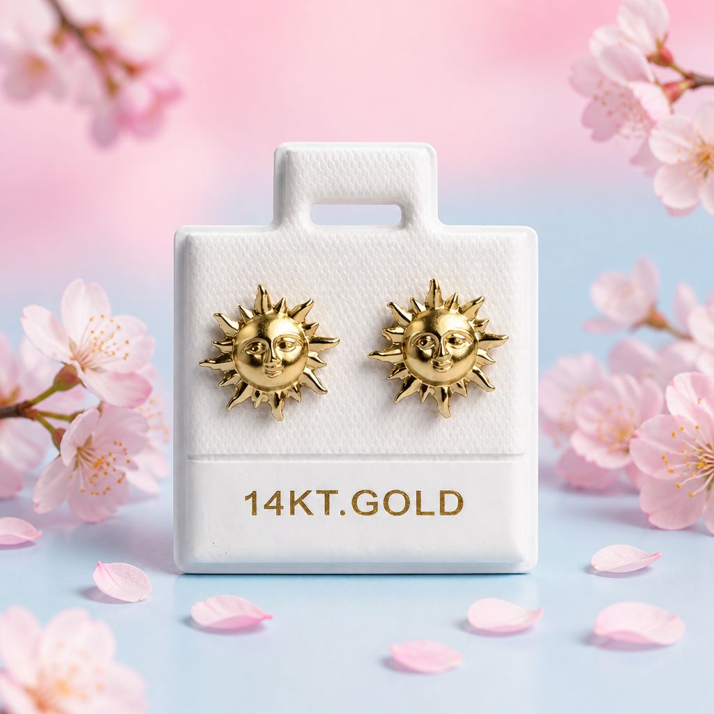 Broquel Sol Satinado  Oro 14K
