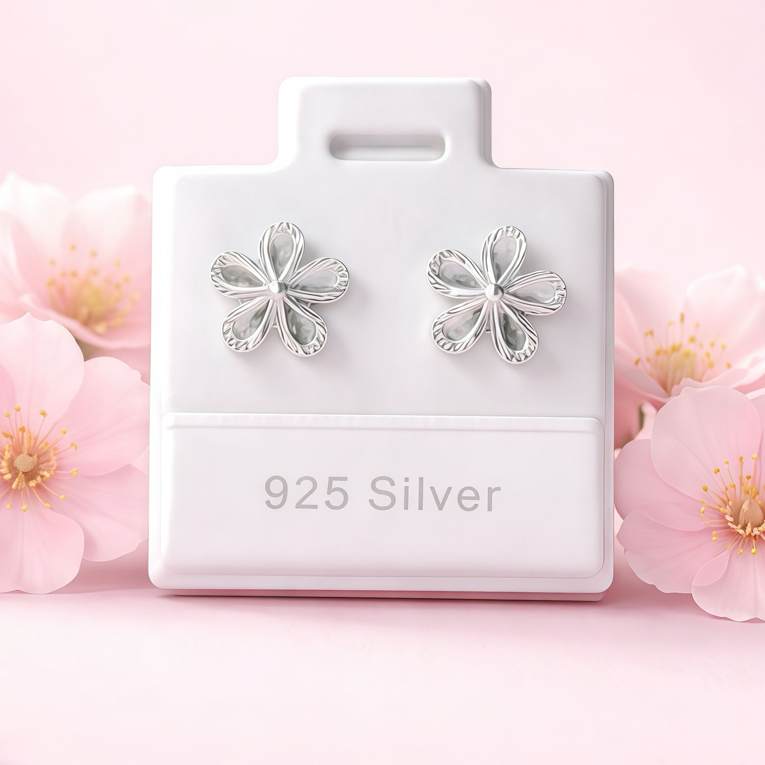 Broquel 5 Petalos Plata 925 MX