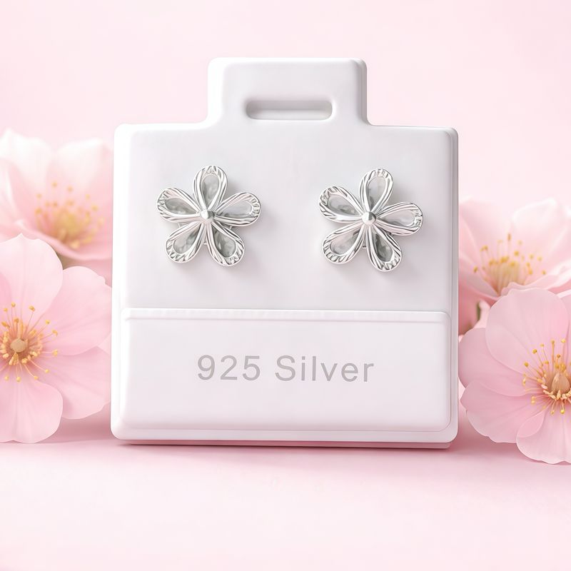 Broquel 5 Petalos Plata 925 MX