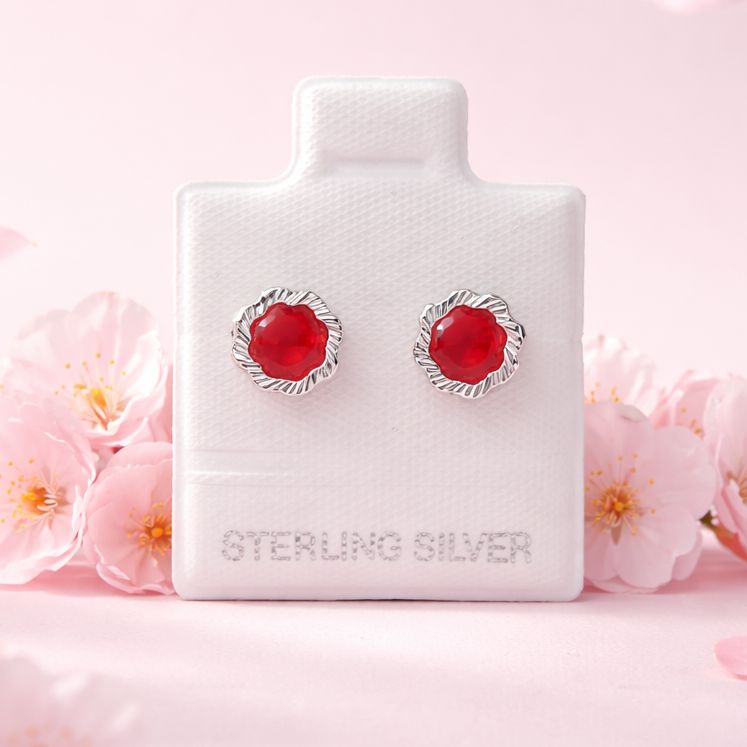 Broquel Rehilete Roja 7MM Plata 925