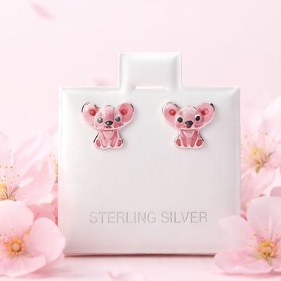 Broquel Animalito Rosado con esmalte Plata 925