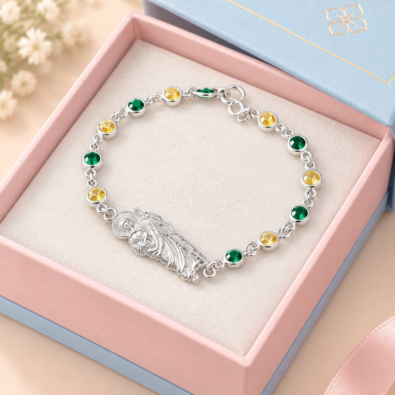 Figaro Bracelet 8" Long 7mm Wide with Gold Plating on Italian 925 Silver