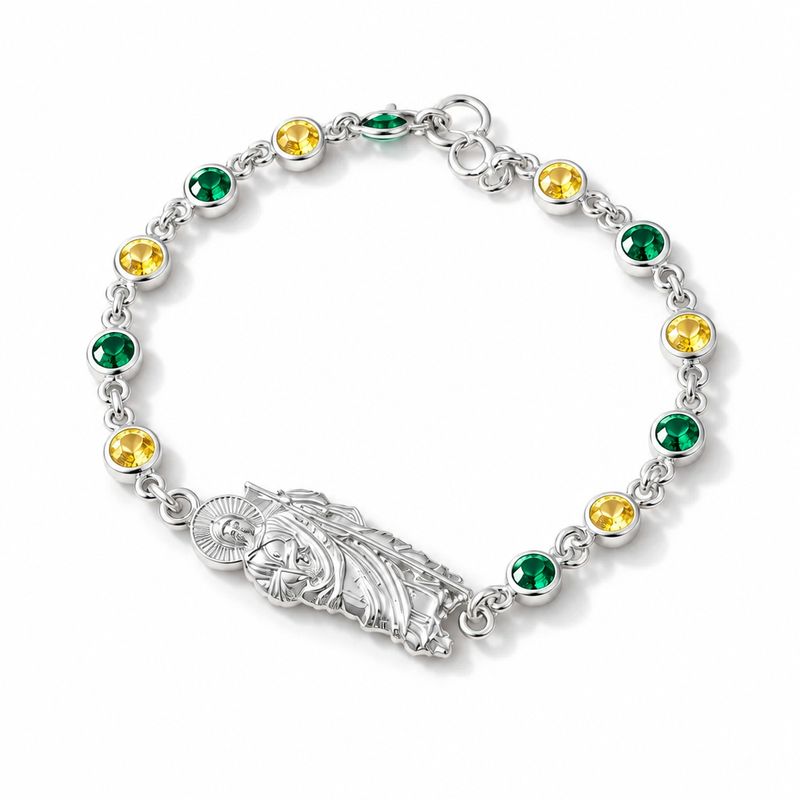 Figaro Bracelet 8" Long 7mm Wide with Gold Plating on Italian 925 Silver