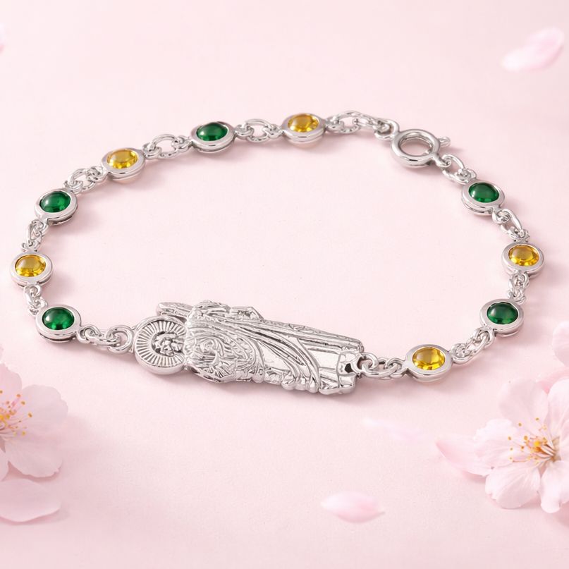 Pulsera Colores San Judas Mide 7Mm Plata 925 MX