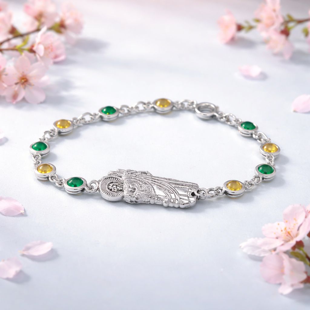 Pulsera Colores San Judas Mide 7Mm Plata 925 MX