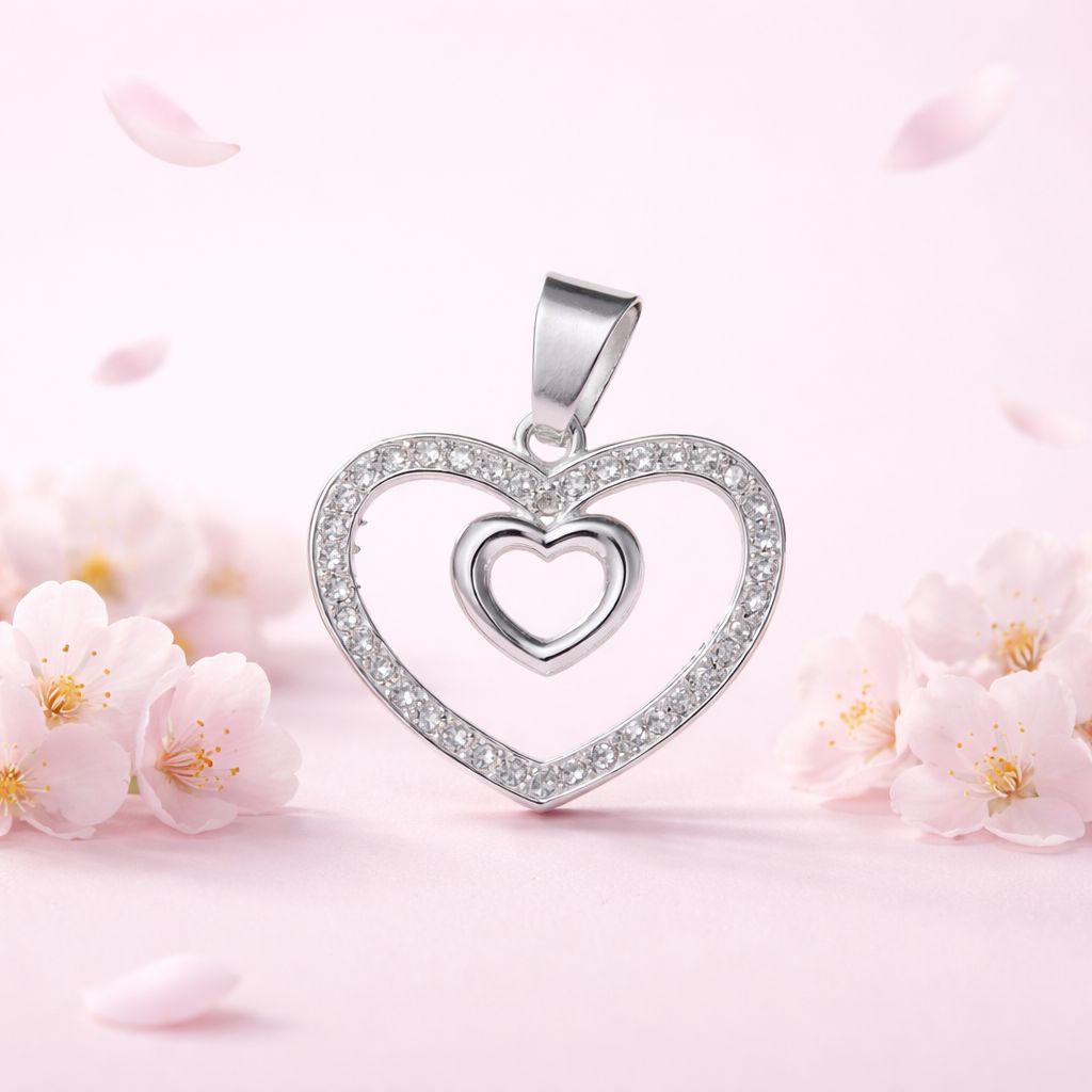 Dije Corazon Grande Micropabe 3.5cm Plata 925 Mexicana