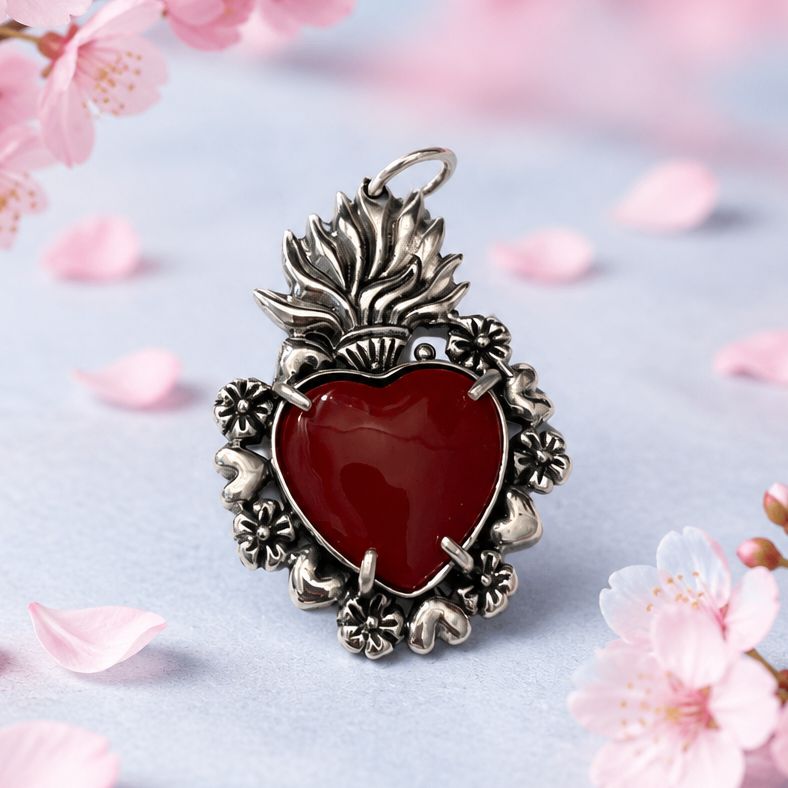 Dije sagrado corazon de Jesus  Plata 925 Mexicana