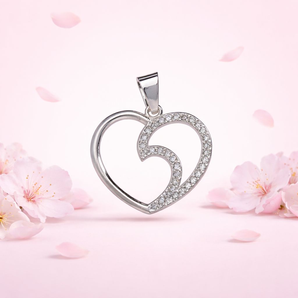 Dije Corazon Grande Ola Micropabe 3.5cm Plata 925 Mexicana