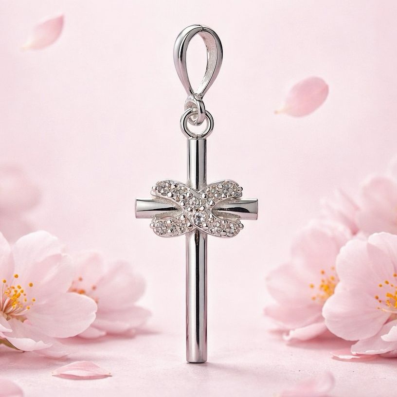 Dije Cruz Infinito Micropabe Movil ideal 4cm Plata 925 Mexicana