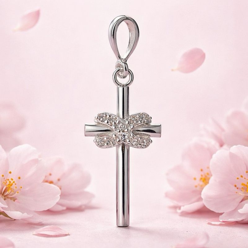 Dije Cruz Infinito Micropabe Movil ideal 4cm Plata 925 Mexicana