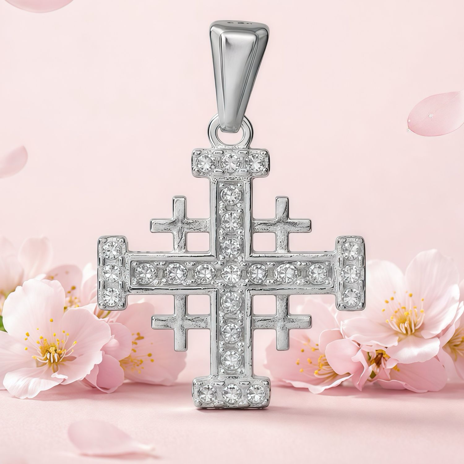 Dije cruz 5 Potencias Mide 3.5 CMPlata 925 Mexicana