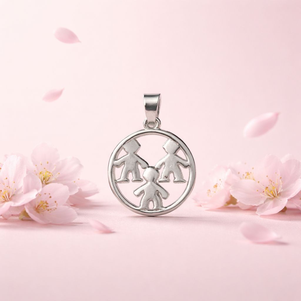 Dije 3 Niños 3CM Plata 925 Mexicana