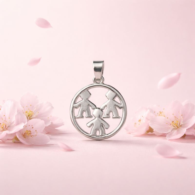 Dije 3 Niños 3CM Plata 925 Mexicana