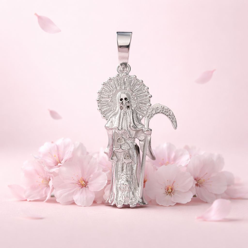 Dije Santa Muerte Marquiz 4.5CM Plata 925 Mexicana
