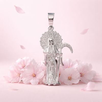 Dije Santa Muerte Marquiz 4.5CM Plata 925 Mexicana