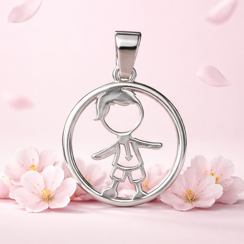 Dije Niño  3CM Plata 925 Mexicana