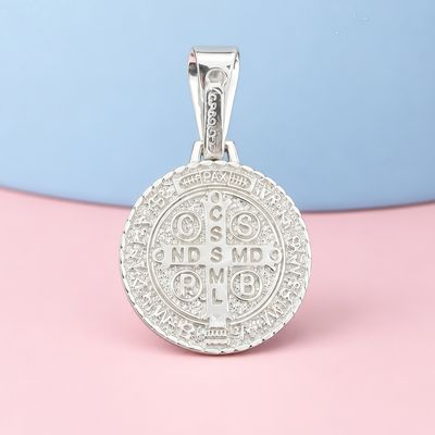 Medalla San Benito Basica Plata 925 Mexicana