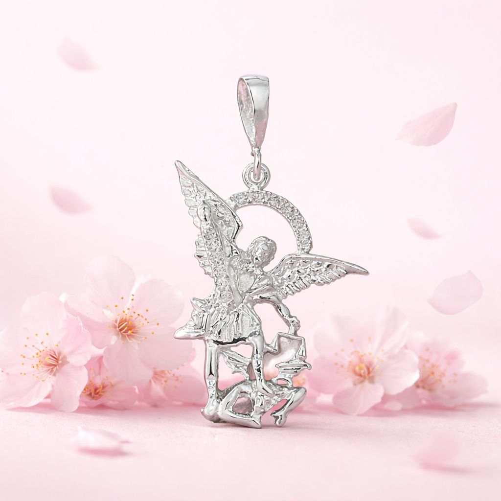 Dije San Miguel Arcangel 4CM Plata 925 Mexicana