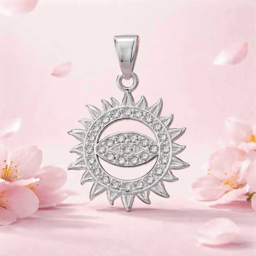 Dije El Ojo De Dios 2.5cm Plata 925 Mexicana