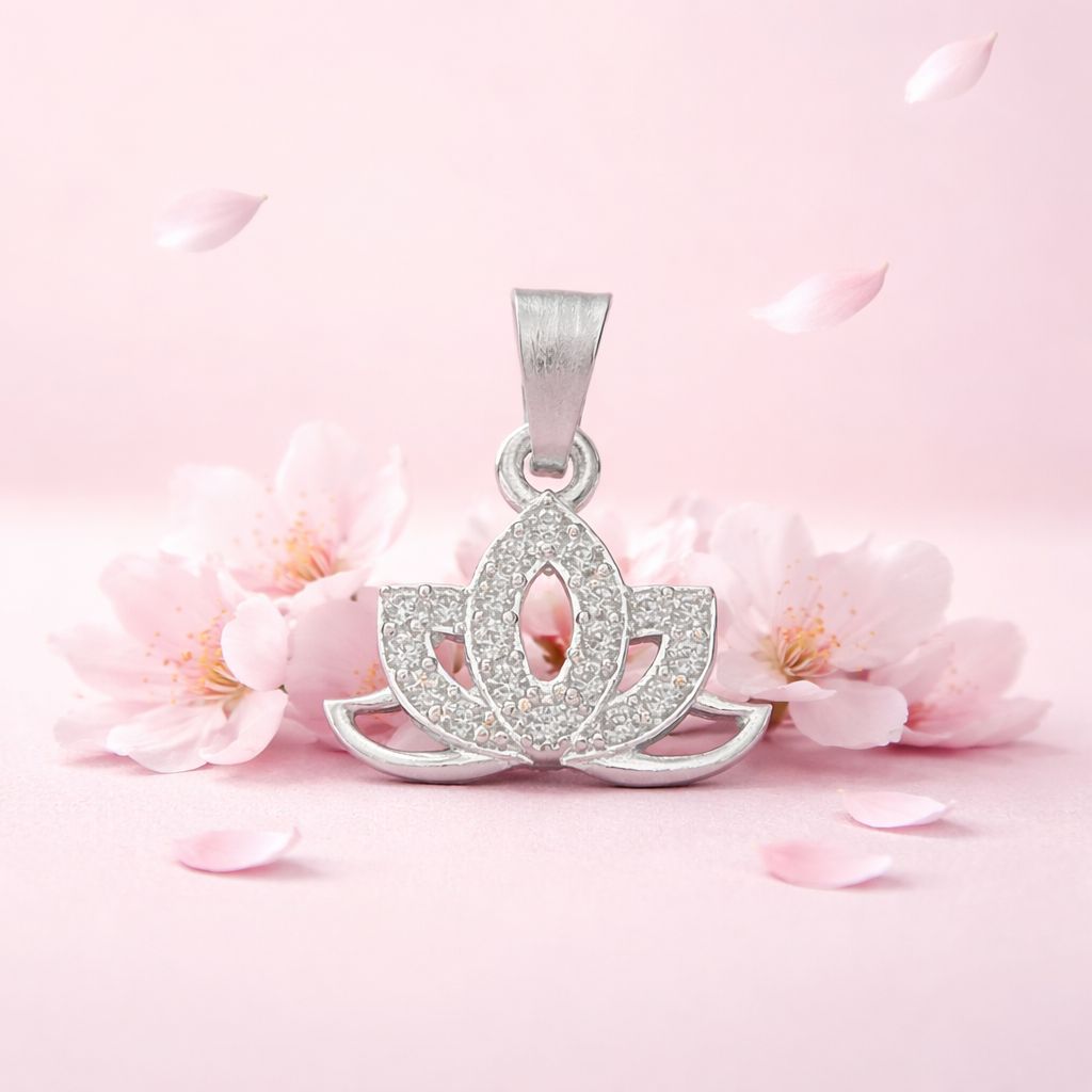 Dije Flor de Loto 2.5cm Plata 925 Mexicana
