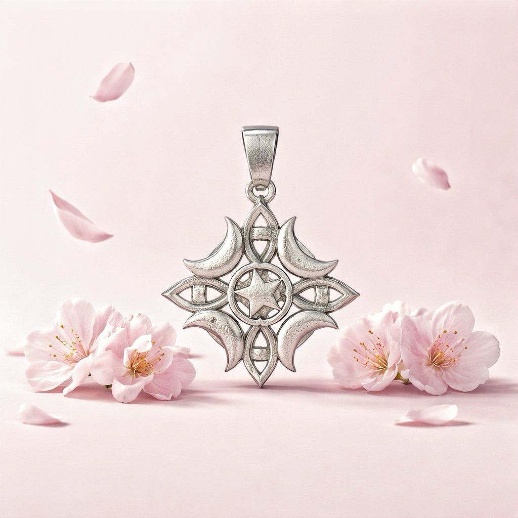 Dije Nudo Lunas Y Estrellas 2.5cm Plata 925 Mexicana