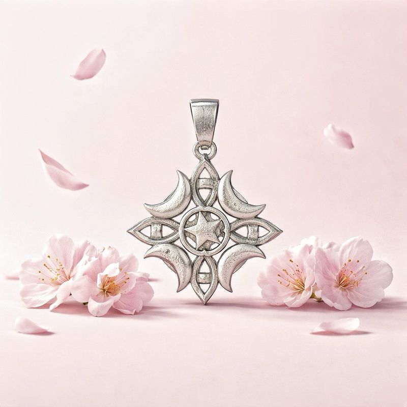 Dije Nudo Lunas Y Estrellas 2.5cm Plata 925 Mexicana