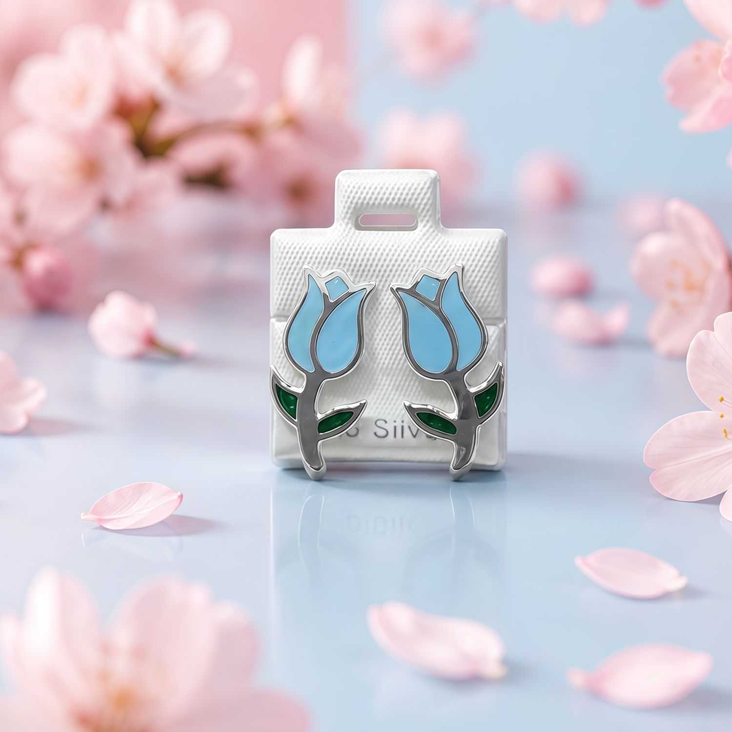 Arete Tulipan esmaltado Artesanal, broche de Mariposa Plata 925 Mexicana