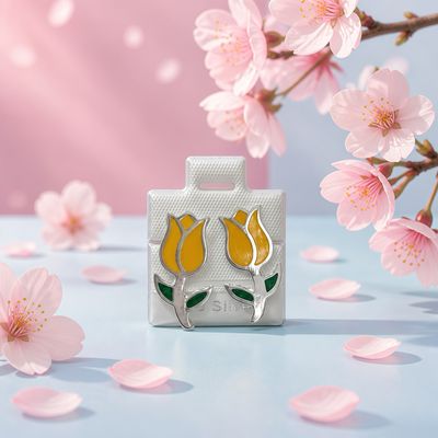 Arete Tulipan esmaltado Artesanal, broche de Mariposa Plata 925 Mexicana