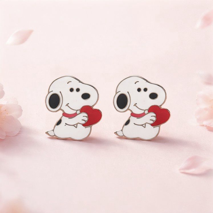 Arete Perrito Corazon esmaltado Artesanal, broche de Mariposa Plata 925 Mexicana