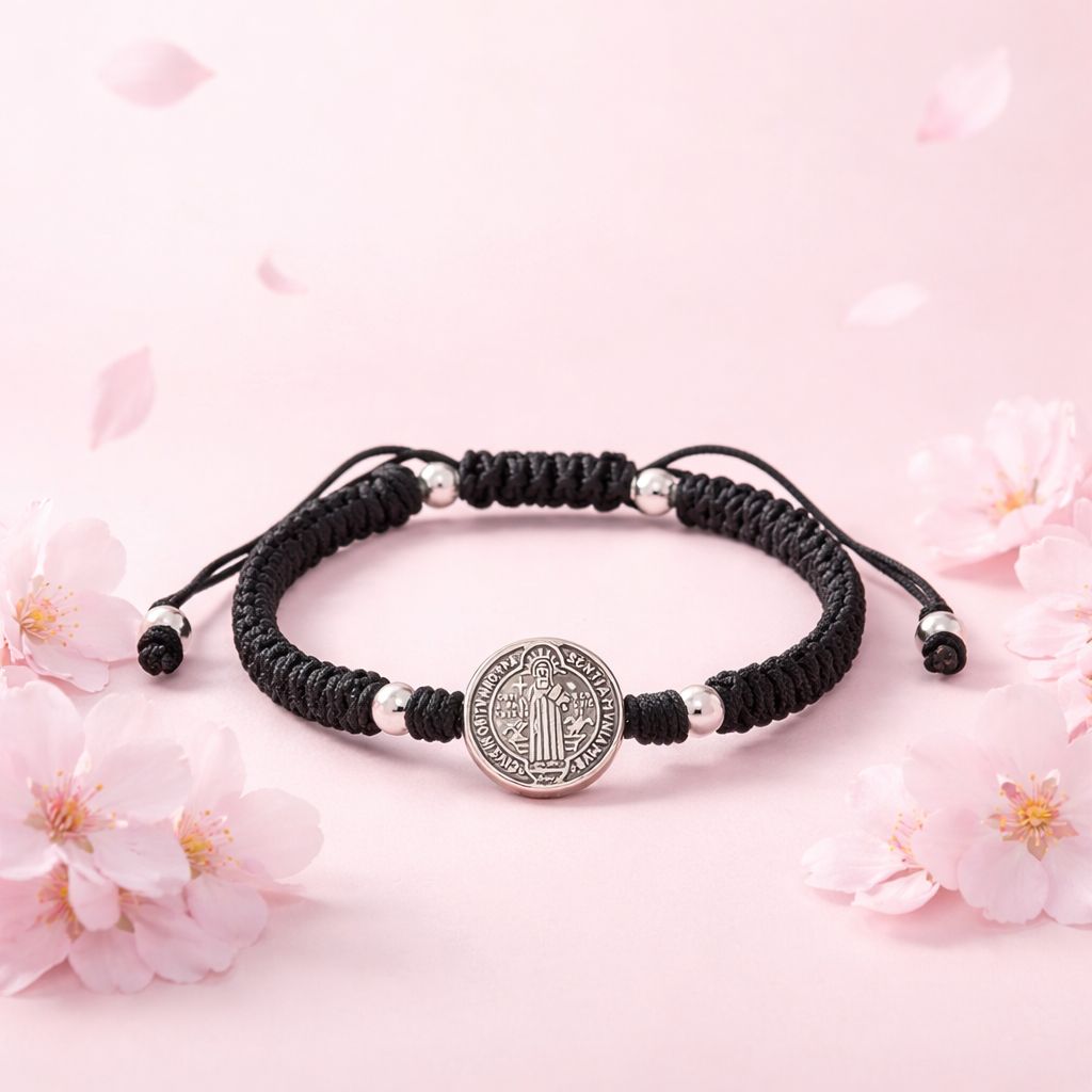Pulsera Hilo San Benito Protector Plata 925 MX