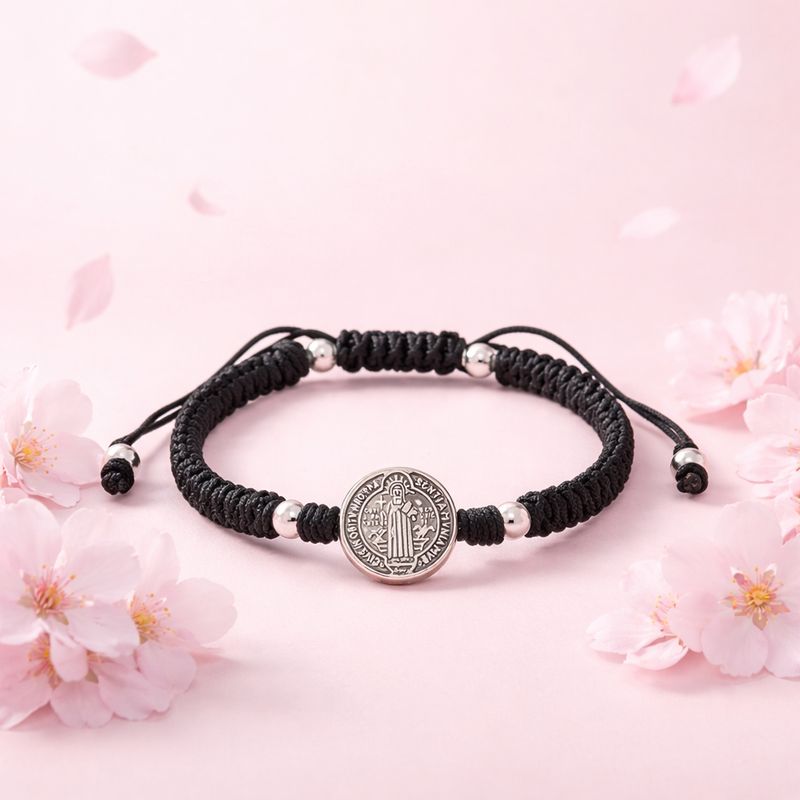Pulsera Hilo San Benito Protector Plata 925 MX
