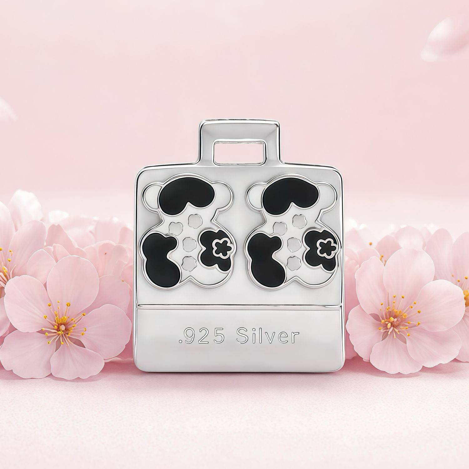 Arete Osito TS Negro Esmaltado Artesanal mide 1.6cm abroche de mariposa  Plata 925 Mexicana