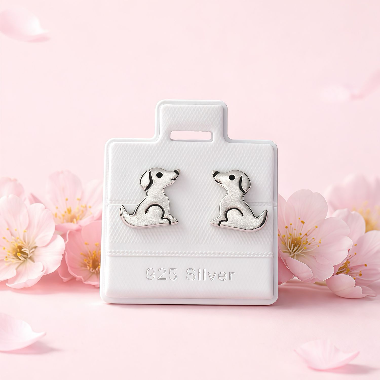 Arete Perrito Beilye 1.6cm broche de mariposa  Plata 925 Mexicana