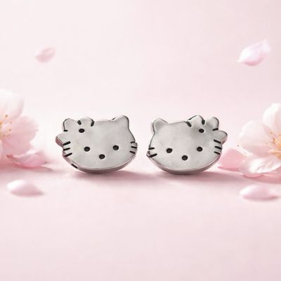 Arete Gatita Bombacho mide 13mm, Plata 925 Mexicana
