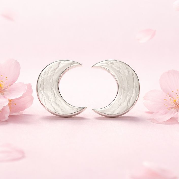 Arete Lunas Artesanalmiden 1cm  en Plata 925 Mexicana