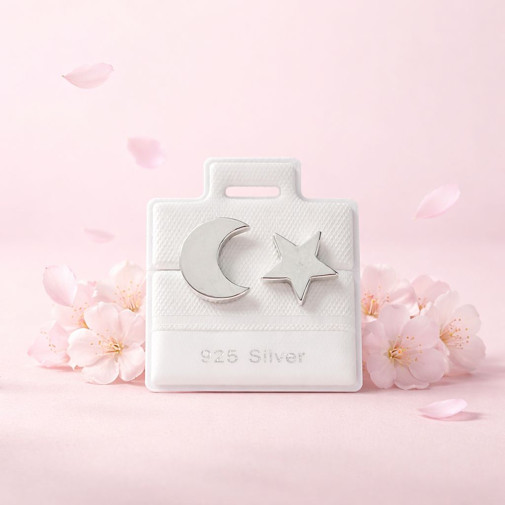 Arete Eclipse Lunar Artesanal miden 1cm  en Plata 925 Mexicana