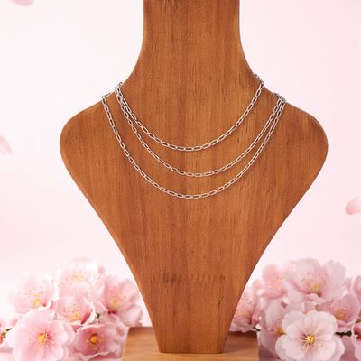 Cadena Fancy Uno x Uno 2.5mm mide 22" de largo Plata 925 Italiana