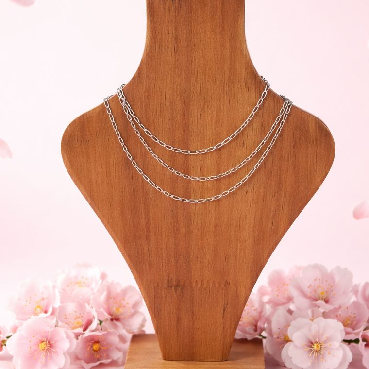 Cadena Fancy Uno x Uno 2.5mm mide 22" de largo Plata 925 Italiana