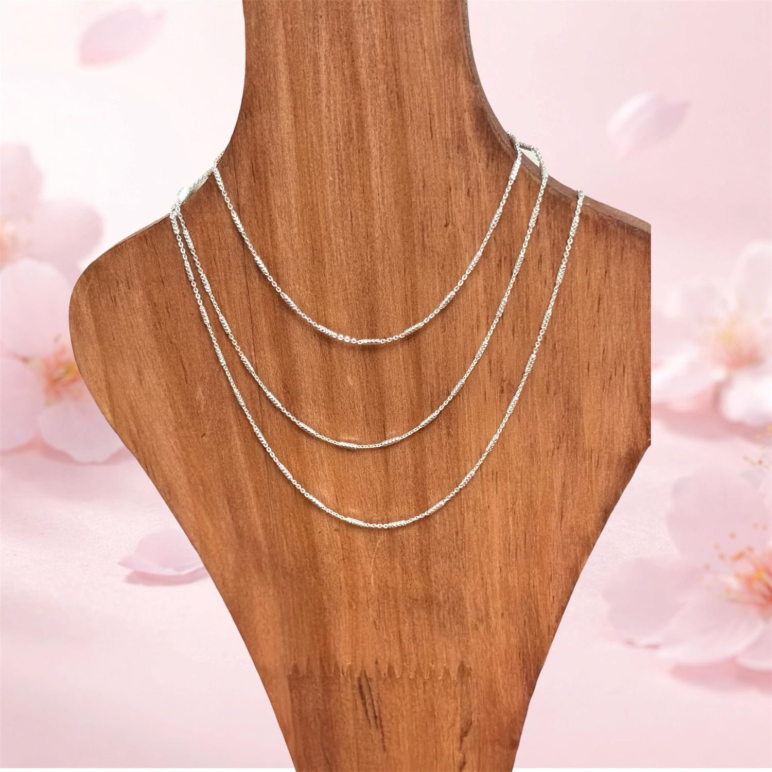 Cadena Fancy Tubbin Mide 20" Plata 925 Italiana