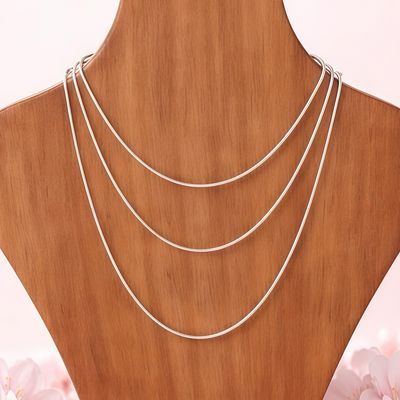 Cadena Colita de Rata 1mm 20" Plata 925 Italiana
