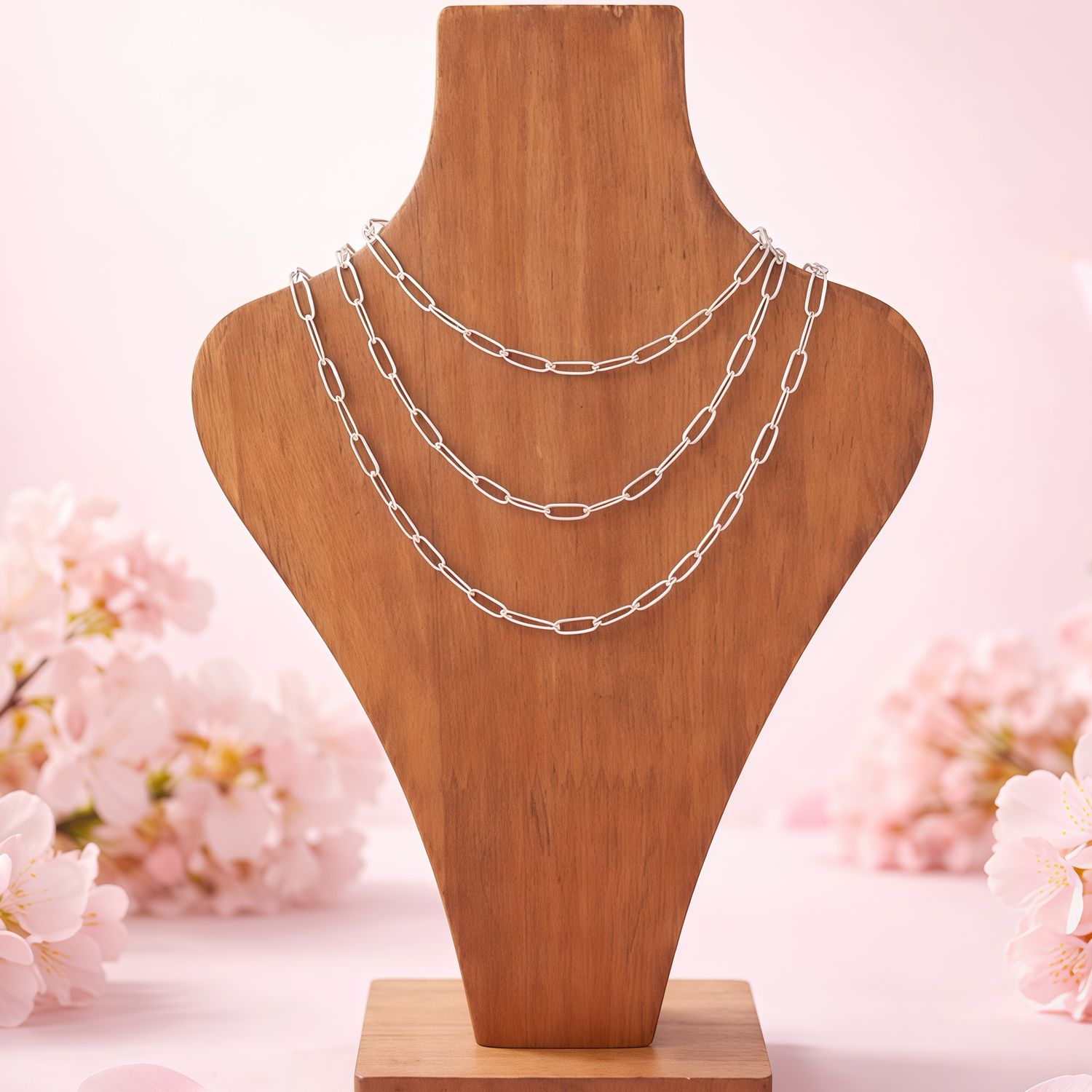 Cadena Paper Clip extra Ligera  Plata 925 Italiana