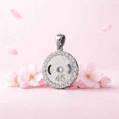 Saint Jude Pendant with Green Zirconias, 3cm, in Mexican 925 Silver, ideal for chains of 3 mm or less