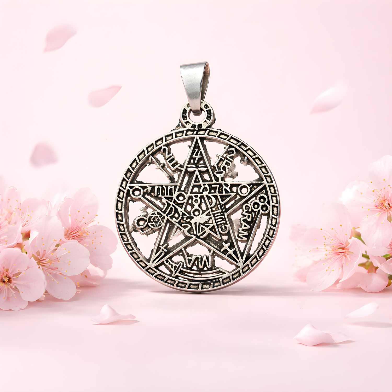 Medalla pentagrama, mide 2.5cm en plata 925 mexicana