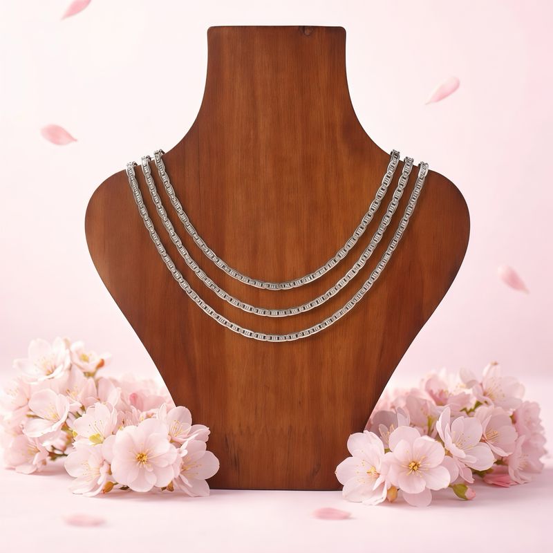 Cadena Marina 4mm de ancho 20”de largo Plata 925 Mexicana 