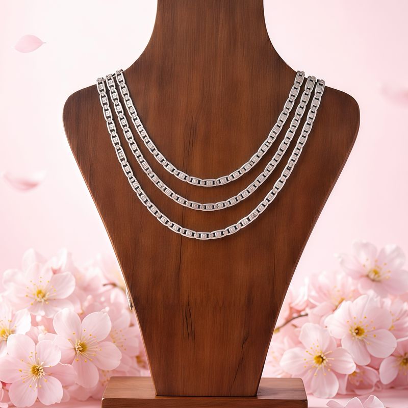 Cadena Marina 5mm de ancho 22” largo Plata 925 Mexicana 