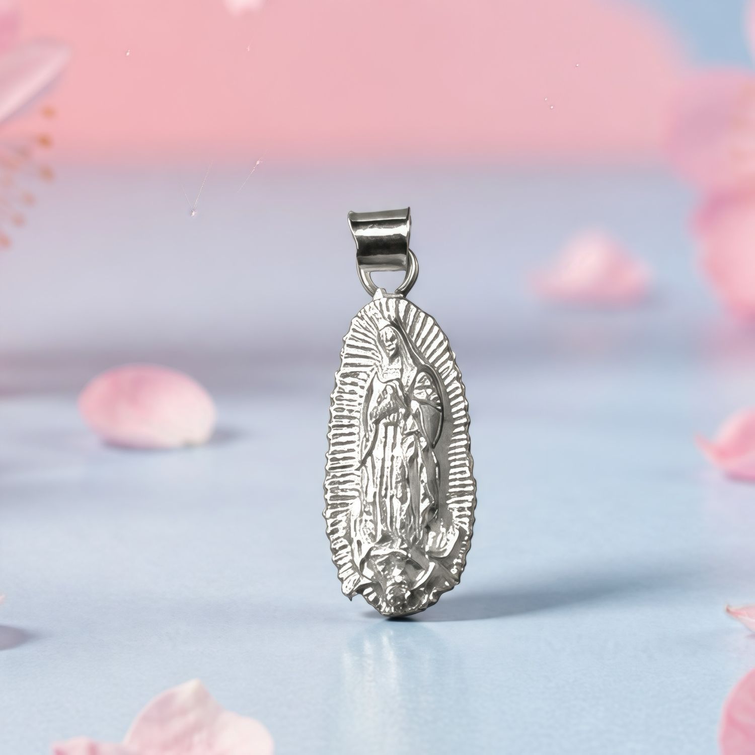 Dije virgen Guadalupe Chica solida, plata 925 mexico
