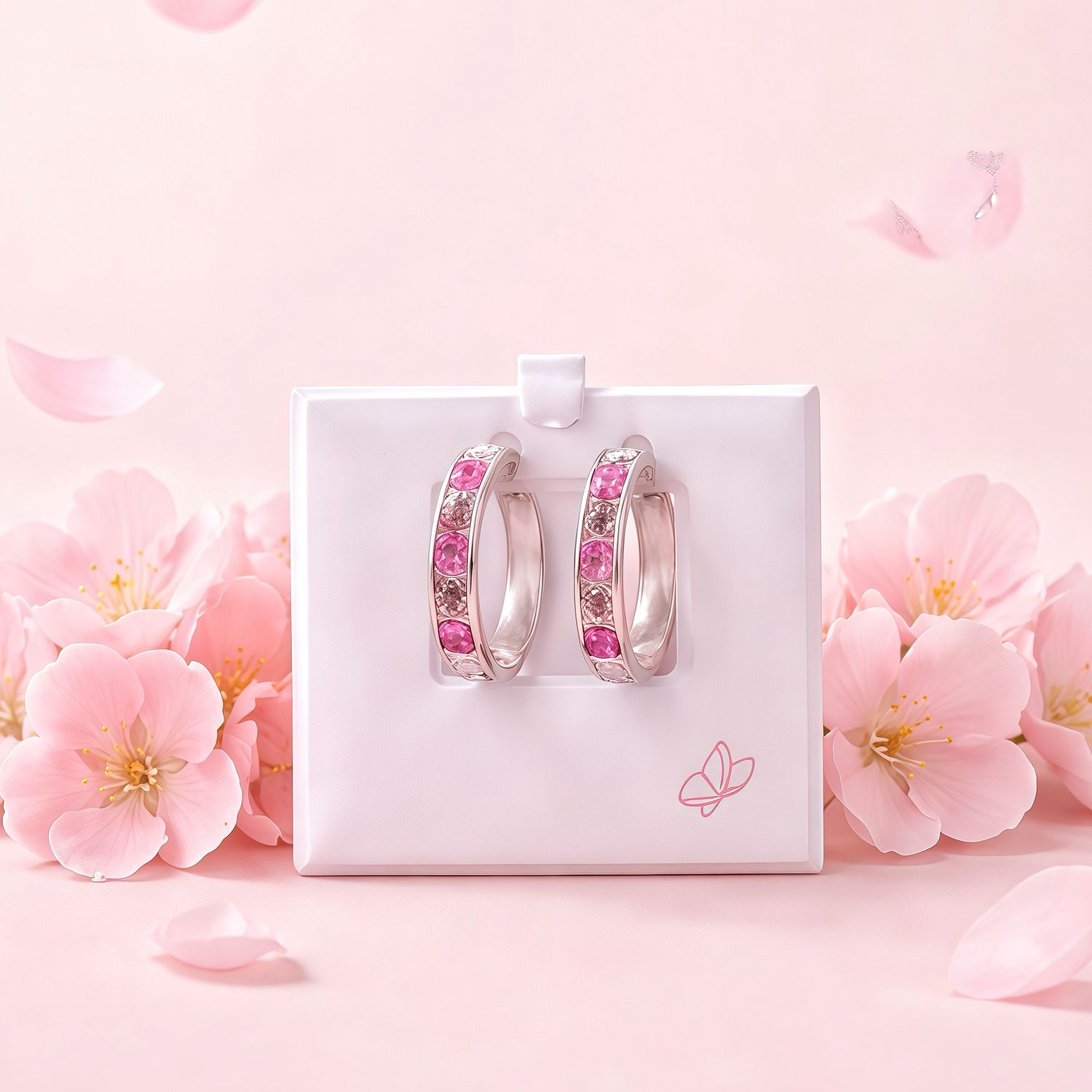 Huggie zirconias Rojas miden 14mm Plata 925 Mexicana