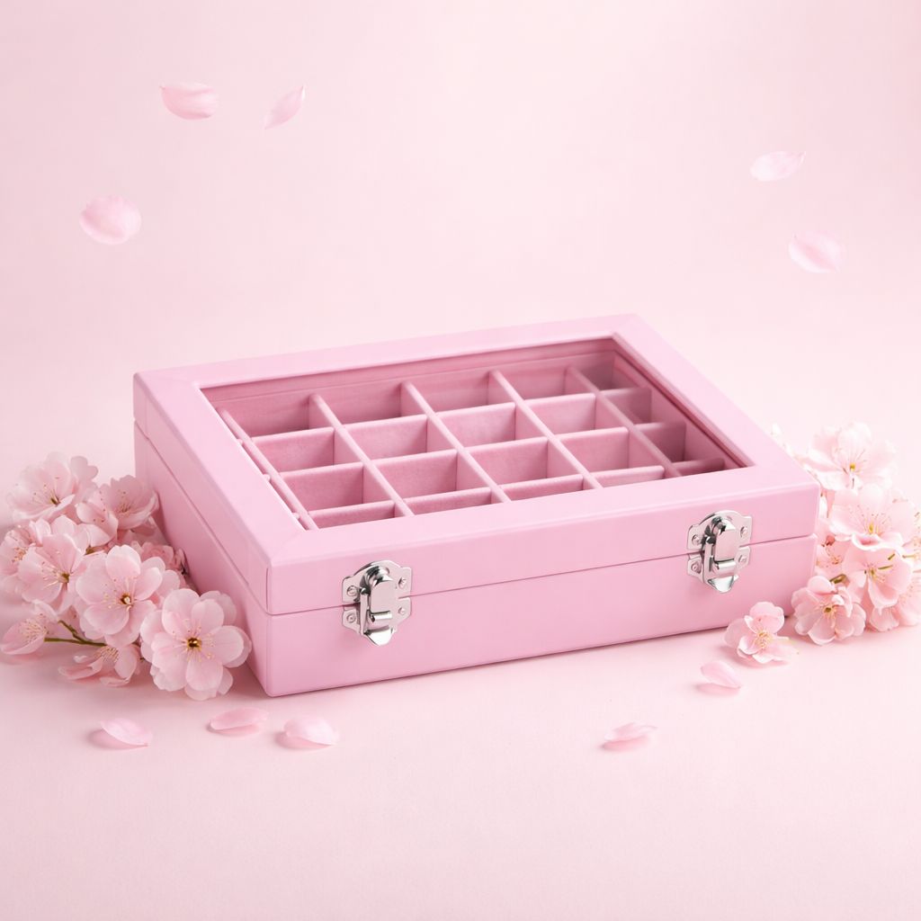 Estuche Rosa con 24 compartimentos 