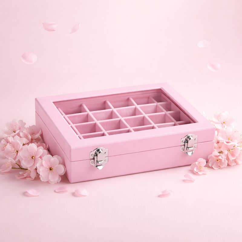 Estuche Rosa con 24 compartimentos 